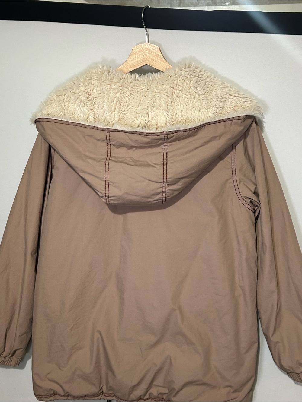 NWT Free People Penny Lane Style Faux Fur Oversized Sherpa Hooded Jacket XS - Picture 8 of 16